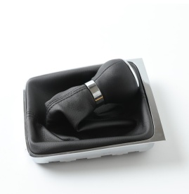 Nuca schimbator auto cu manson imitatie piele neagra compatibil Vw Passat B6 2005-2010, 6 trepte - Img 4