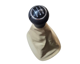 Nuca schimbator cu manson piele ecologica compatibil cu VW Passat B5, B5.5 1996-2004, culoare bej, 5 viteze - Img 5