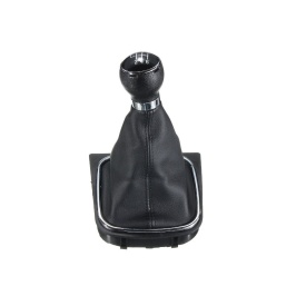 Nuca schimbator cu manson VW Golf V 2003-2008, Vw Golf 6 VI 2008-2012, VW Jetta 2005-2010, 6 trepte, cusatura rosie