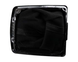 Nuca schimbator de viteze cu rama si manson piele ecologica compatibil Ford C-Max 2007-2017, Kuga 2008-2012, B-Max 2012, 5 trepte, piele ecologica, negru cu crom - Img 2