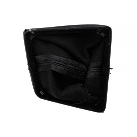 Nuca schimbator de viteze cu rama si manson piele ecologica compatibil cu VW Caddy IV Facelift 2015-2020, 6 trepte, culoare negru cu crom - Img 3