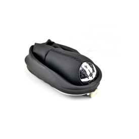 Nuca schimbator piele cu manson Dacia Logan 2004-2012, husa schimbator cu 5 trepte - Img 3