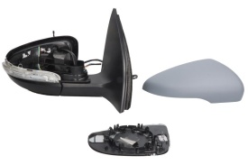 Oglinda retovizoare completa, (convexa, incalzita, crom, captuseala) parte montare DREAPTA compatibil cu VW GOLF 6 2008-2013