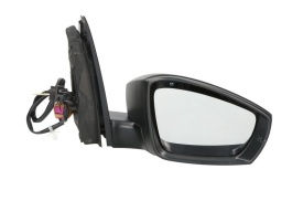 Oglinda retovizoare completa, (mecanic, convexa, crom) parte montare DREAPTA compatibil cu VW POLO 2009-2014 - Img 2