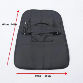 Organizator auto universal pentru scaun din Piele Ecologica, 60 x 40 cm, Negru - Img 3