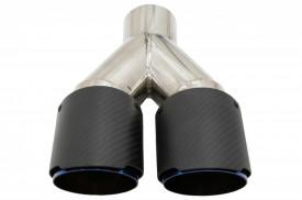 Ornament evacuare Carbon Fiber Mat Finisaj Albastru Editie Limitata 6.3cm - Img 4