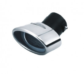 Ornament toba inox, oval 106x72mm, diam. intrare 60 mm, lungime 150 mm - Img 1