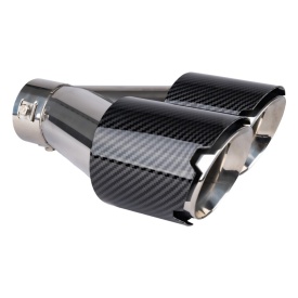 Ornamente toba inox dublu, finisaj carbon, parte montare dreapta, diametru intrare 6,3 cm - Img 1