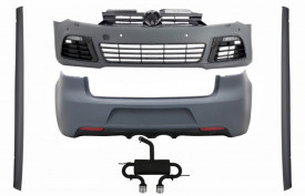 Pachet Complet Exterior cu toba finala compatibil cu VW Golf VI 6 MK6 2008-2013 R20 Look cu Praguri Laterale