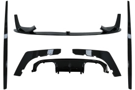Pachet Exterior Complet Aero compatibil cu BMW F80 M3 Sedan F82 M4 Coupe 2014-2019 M Sport Design Negru Lucios