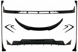 Pachet Exterior Complet de Extensii compatibil cu Tesla Model 3 2017-> Prelungire Bara Fata cu Difuzor de aer si Eleron Negru Lucios - Img 2