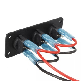 Panou incastrabil cu 3 butoane auto, cu LED Albastru, ON-OFF, universal, 12V - Img 4