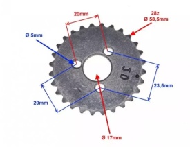 Pinion ax came moped, atv, 28 dinti - Img 3