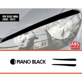 Pleoape Faruri compatibil cu VW Golf 6 VI 2009-2012, negru lucios