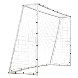 Poarta Fotbal, echipament de antrenament pentru Fotbal din fier dimensiune 2,43 x 1,82 m, cu plasa de rebound fata-verso