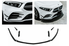 Prelungiri Aero Bara Fata compatibil cu Mercedes A Class W177 Hatchback V177 Sedan 2018-> Negru Lucios - Img 1