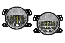 Proiectoare Ceata Full LED Dublu Proiector compatibil cu Jeep Wrangler JK TJ JL 1996-2018 4 Inch
