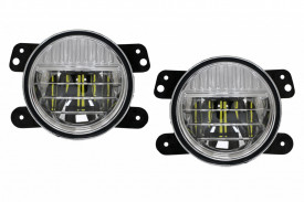 Proiectoare Ceata Full LED Dublu Proiector compatibil cu Jeep Wrangler JK TJ JL 1996-2018 4 Inch - Img 2