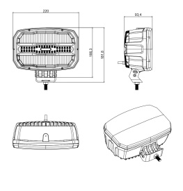 Proiector cu led 12V - 24V cu lumina DRL alb-galben pentru camioane, ATV-uri, jeep, tractor, masini agricole si agricole - Img 2