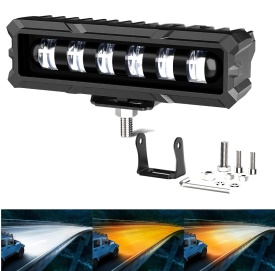 Proiector Led bar pentru motocicleta 4x4, atv, suv, camion, tractor, 12-24V, 40W, alb-portocaliu - Img 2