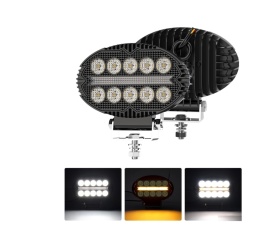 Proiector LED oval, 12-24V universal, lumina alba, pozitie galbena, 2000LM, pentru camioane tractor rollbar offroad ATV jeep utilaje agricole - Img 8