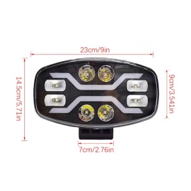 Proiector LED universal, cu 2 faze si pozitie cu led portocaliu,12V-24V - Img 6