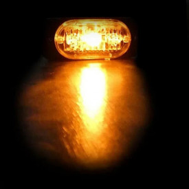 Proiector stroboscopic 3 LED-uri, 3W, 12-24V, in grila, subtire, galben - Img 6