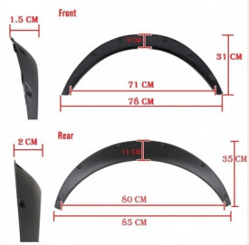 Protectie aripa auto, material flexibil, 4 bucati, culoare neagra, 71-80 x 8.5 cm - Img 7
