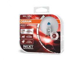Set 2 Becuri Auto Halogen compatibil cu far Osram Night Breaker Laser +150% H1 12V 55W