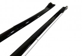 Set 2 Prelungiri praguri tuning 210 cm, negru lucios cu buza alba - Img 3