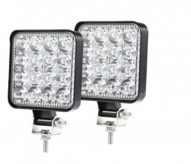 Set 2 Proiector 16 leduri, 48 W 3200lm, 12V-24V pentru ATV, Jeep , Motor, Barca, camioane