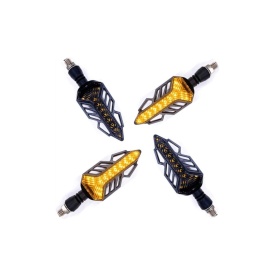 Set 2 semnalizari moto 12V cu functie de lumina de zi alba si semnalizare galbena - Img 4