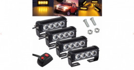 Set 4 lumini stroboscopice de avertizare, 12V, culoare galbena - Img 4