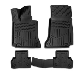 Set covorase auto cauciuc Mercedes clasa C W205 2014-2020 forma tavita 3D - Img 1