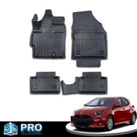 Set covorase auto cauciuc Toyota Yaris 2020->, Yaris Cross 2022->, forma tavita 3D - Img 3