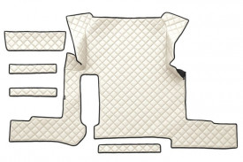 Set covorase camion, piele ecologica compatibil cu Man TGX 2018-2020, crem, cutie manuala, 1 sertar - Img 2