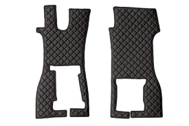 Set covorase camion, piele ecologica compatibil cu Scania L,P,G,R,S 2016-> Negru cusatura rosie AUTOMAT, cu scaun pliabil - Img 3