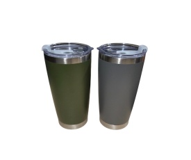 Set Cuplu Termos din otel inoxidabil Verde si Gri, 600 ml cu perete dublu