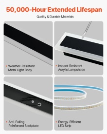 Set de 2 aplice exterioare, lampa de perete moderna cu bandă de 80 cm lungime, alb cald 3000K, iluminat exterior impermeabil antirugina IP65, pentru casa, veranda, garaj - Img 7