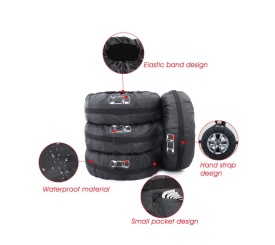Set de 4 huse universale impermeabile pentru depozitarea anvelopelor de rezerva, pentru jante13-18 inch - Img 2