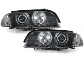 Set faruri compatibil cu BMW Seria 3 E46 Coupe 1999-2003 Angel Eyes Negru - Img 2