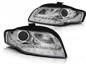 Set Faruri compatibile cu Audi A4 B7 2004-2008 DAYLIGHT LED Crom - Img 1