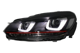 Set Faruri LED compatibil cu VW Golf 6 VI 2008-2013 Red Design Golf 7 3D U Design Semnal LED Dinamic - Img 9