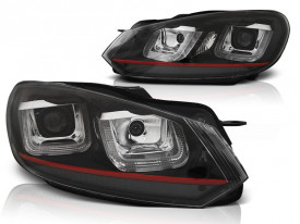 Set Faruri LED compatibil cu VW Golf 6 VI 2008-2013 Red Design Golf 7 3D U Design Semnal LED Dinamic - Img 5
