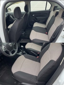 Set huse auto pentru scaune compatibile Dacia Logan II 2012-2020, negru cu gri, cu bancheta spate fractionata, material textil - Img 3