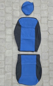 Set huse auto pentru scaune compatibile Skoda Octavia II 2004-2012, material textil, negru cu albastru, Lichidare de stoc! - Img 2