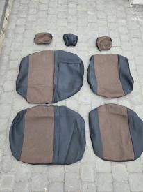 Set huse auto pentru scaune, VW GOLF IV 1998-2005, material textil negru cu maro, Lichidare stoc! - Img 2