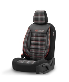 Set huse scaune auto compatibil Opel Astra J 2010-2015, fata-spate, Otom Luxury, GTI SPORTS Design, material textil cu piele ecologica - Img 3