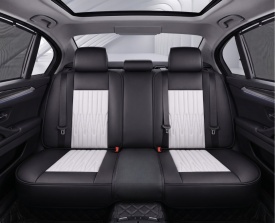 Set huse scaune auto compatibil SKODA Octavia III 2013-2020, fata-spate, piele ecologica negru cu gri - Img 2