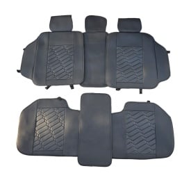 Set huse scaune auto compatibil Toyota Rav4 2006-2012, fata-spate, piele ecologica negru cu cusatura rosie - Img 4